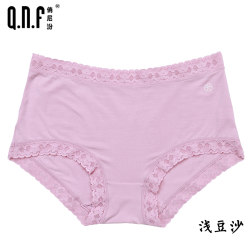 Qianifen underwear ຂອງແມ່ຍິງ elastic modal mid-waist lace non-waist ຂະຫນາດນ້ອຍ flat-foot underwear ຂອງເດັກຍິງ