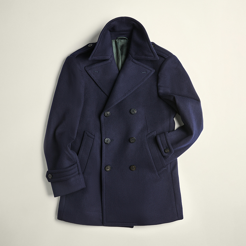 Archive Discount - Navy Blue Wool Short Trench Coat Limited Time Offer 48 Hours Archive Discount - Navy Blue Wool Short Trench Coat Limited Time Offer 48 Hours