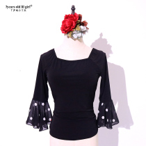 Spanish flamengo dance blouses with original design blouses elastic man cotton horn sleeves HHH23