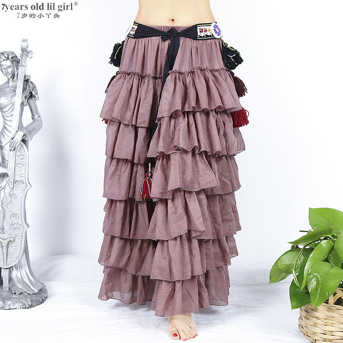 7yearsoldlilgirlATS tribal belly dancing women's new fine all-cotton cake Songzi skirt original design-Taobao