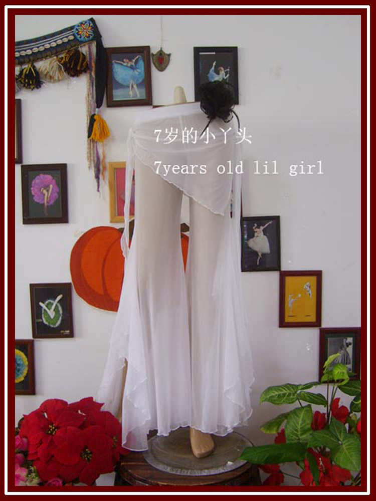 Belly dance brand design water yarn small fart curtain high side slit large lotus leaf side horn pants GC19 -Taobao