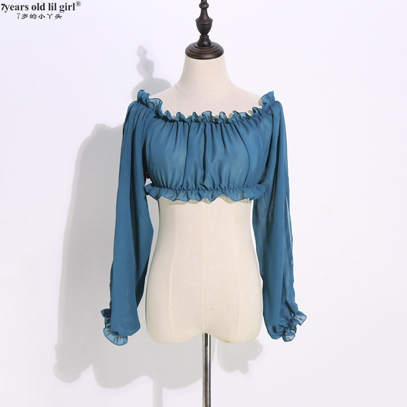 7yearsoldlilgirl brand belly dance training suit tops new Italian chiffon bohemian