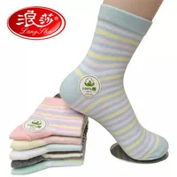 10 đôi vớ cotton nữ chính hãng Langsha mùa thu và mùa đông miệng rộng phần dày cotton nữ vớ dày trong ống cotton tất bàn nữ đẹp