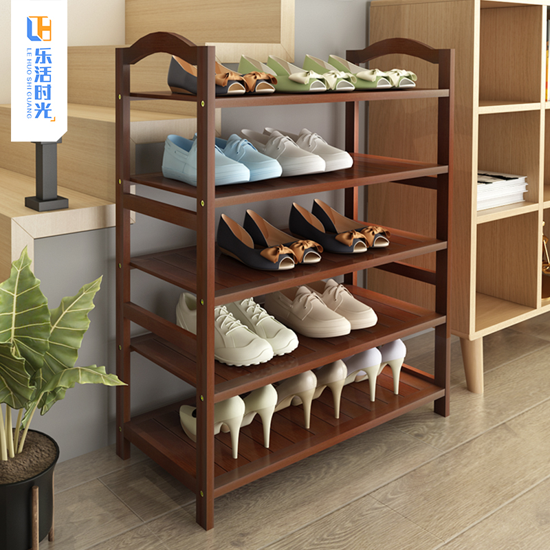 Full bamboo shoe cabinet multi-layer simple shoe rack dustproof household put doorway economic solid wood large-capacity indoor good-looking