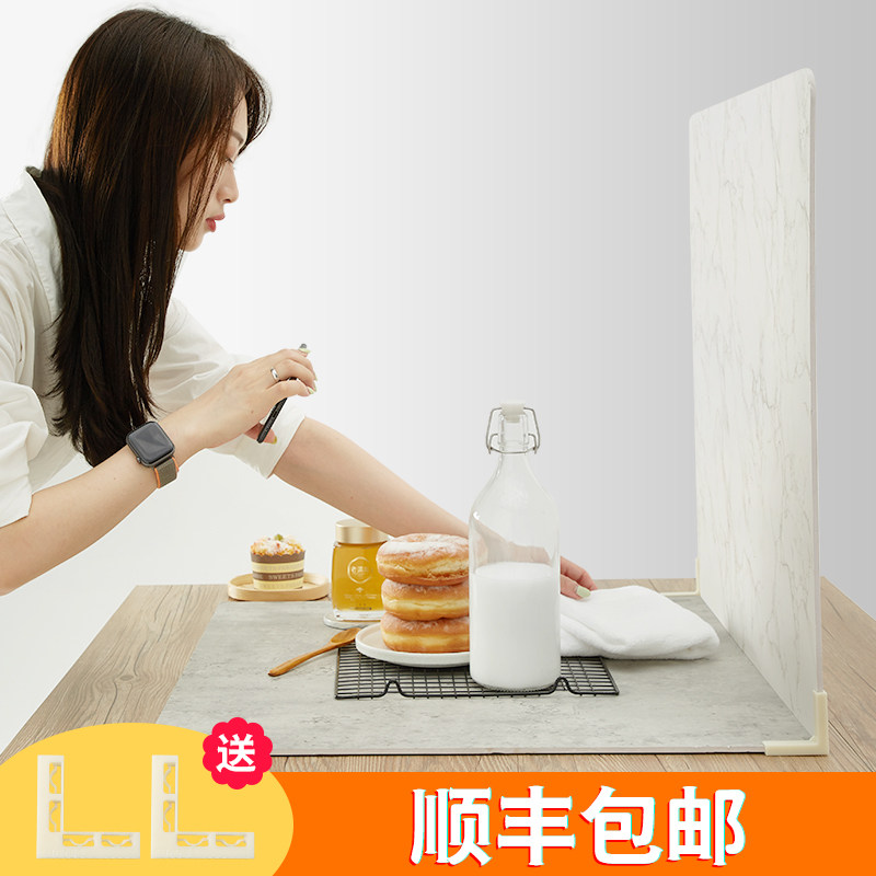 Photo background board shooting props texture vintage food cake photography ins wind do old board baking net red jewelry scene cloth pvc wood board white marble swing shot background wall