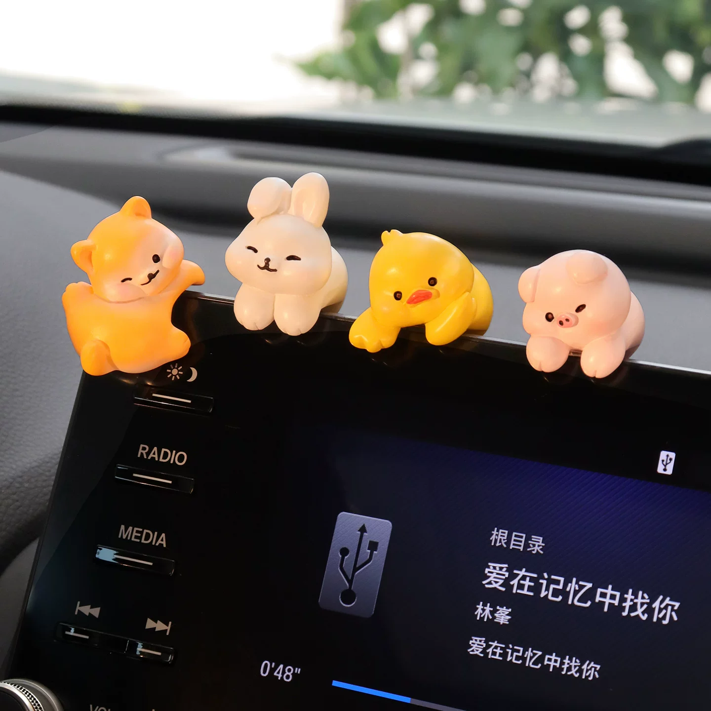 Cute decorations for office, laptop, screen, doll