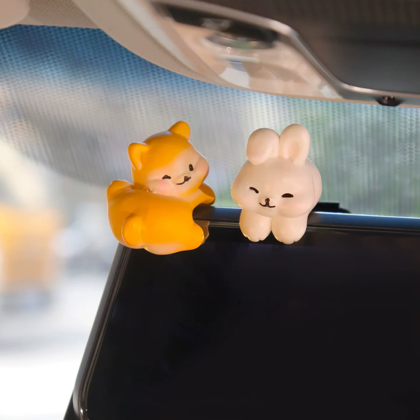 Cute decorations for office, laptop, screen, doll