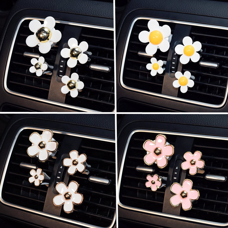 Car fashion creative daisy flower car air conditioner air outlet fragrance clip cream car perfume car interior accessories