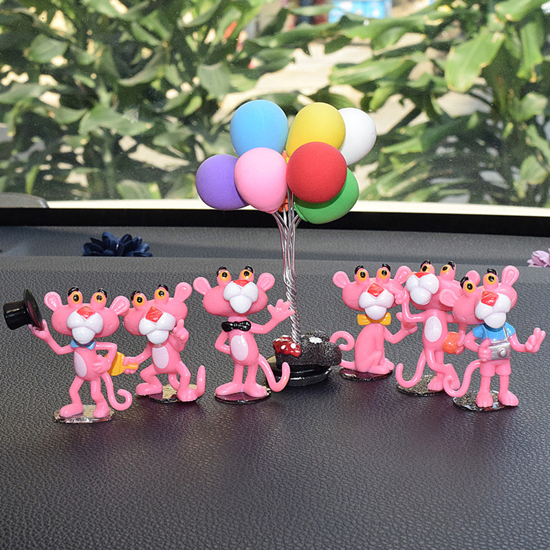 Car Pendulum On-board Cute Pink Leopard Interior Decoration In-car Ornament Swing Piece Men And Women Creative Car Supplies