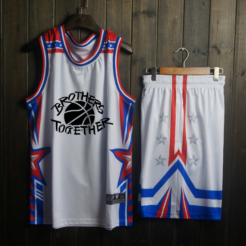 diy basketball suit suit loose vest game training uniform College student breathable men's basketball suit custom printed word