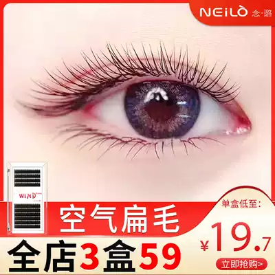 Planting eyelashes Air grafting eyelashes Single wind blowing flat natural mink hair soft thick false eye eyelashes