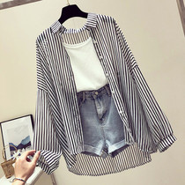 Chiffon shirt womens 2022 summer short all-match very fairy thin coat Korean version fairy loose student sunscreen