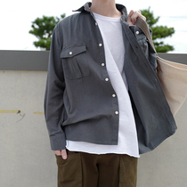  50% off homemade French washed autumn American retro loose tooling long-sleeved shirts casual tops men and women