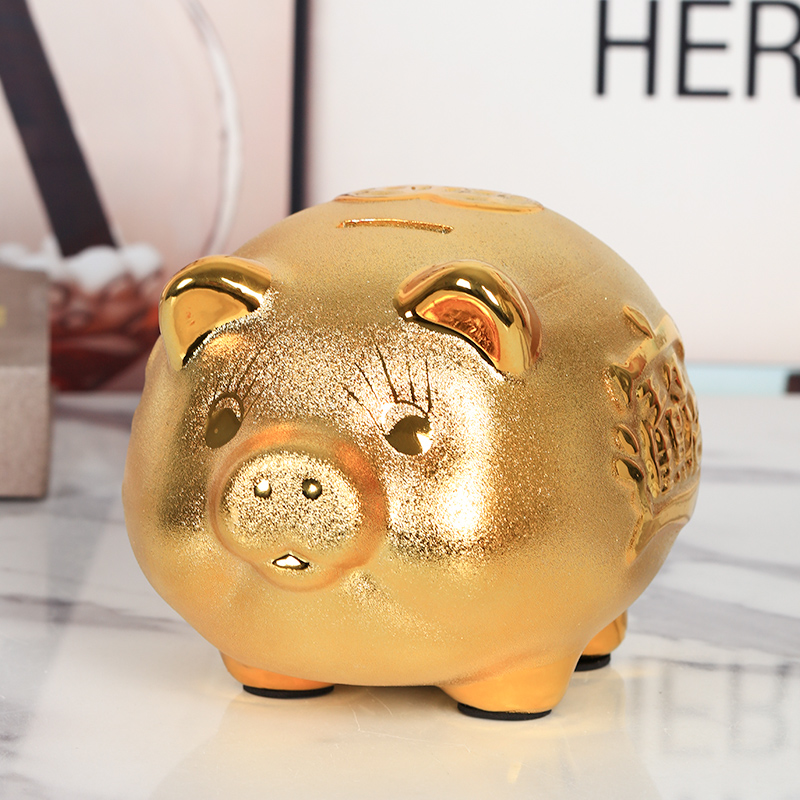 The piggy bank household can store the cute girl boy children's net red tremble gold pig arrangement piggy bank