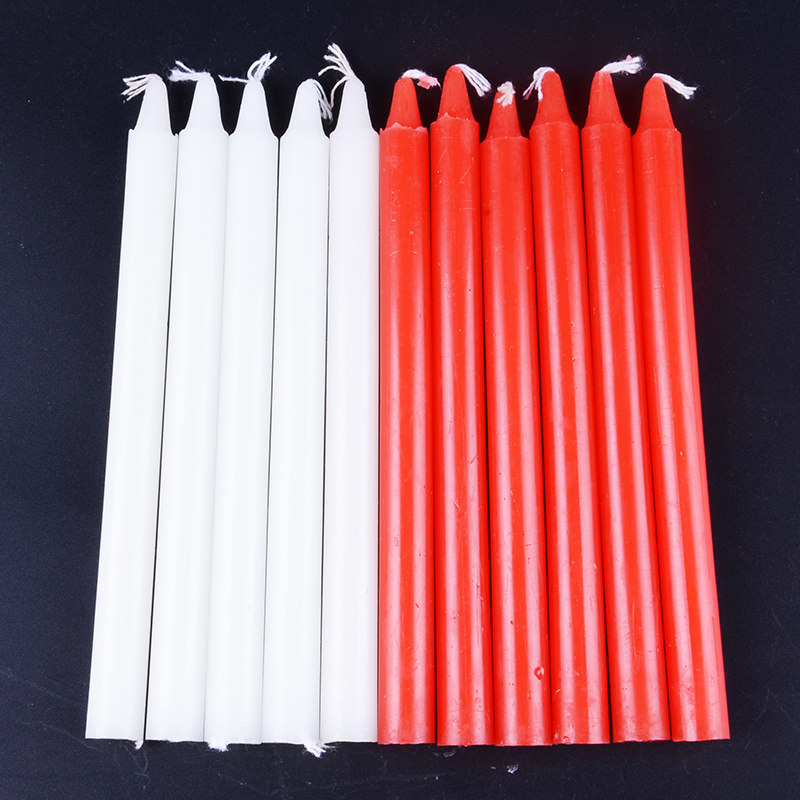 Emergency old-fashioned memorial ceremony for red and white candles party Buddha candle column wedding worship long pole lighting at the wedding