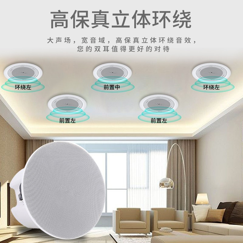 German Harman Kardon Sound Effect Coaxial Ceiling Speakers Bluetooth Ceiling-Mounted Audio Set Embedded in Hotel Background Sound System