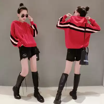 Covered Hats Female Loose Korean 2021 Spring and Autumn New European Station Long Sleeve Knitted Pullover Top Tide ins