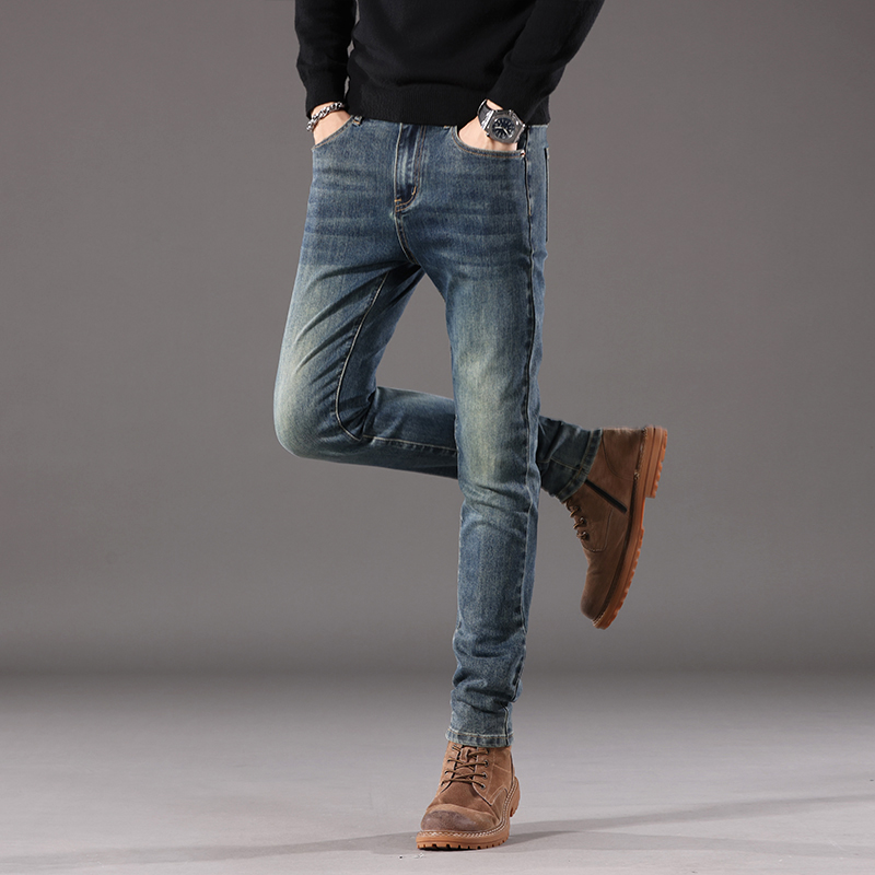 ジーンズ メンズ トレンド ブランド レトロ スリム 夏 新ストレート 薄手 メンズ パンツ 伸縮性 スリム パンツ メンズ 夏スタイル