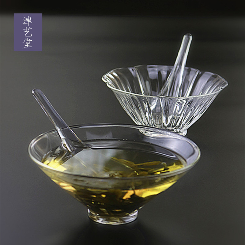 Japanese-style blossom blossom large glass-brewed tea bowl simple creative kung fu tea accessories tea sea manual dry bubble bowl