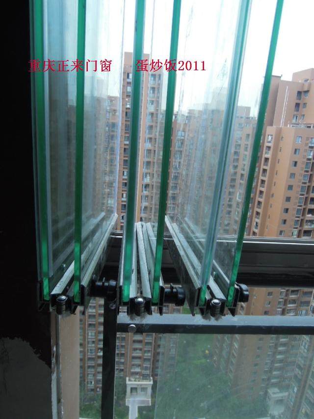 Chongqing no frame window invisible balcony window folding window tempered glass luxury alloy window glass folding sunshine window-Taobao