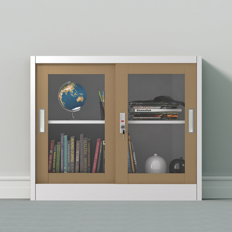 760 push-pull glass door file cabinet Storage cabinet Data cabinet File cabinet Certificate cabinet Low cabinet with lock small cabinet