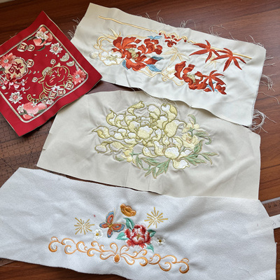 特价清仓 汉服裙头手工diy绣花裁片布片娃衣汉服古风刺绣花边尾货