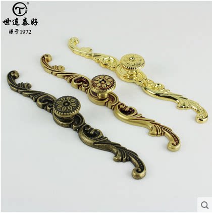 American pure copper handle cabinet door overall cabinet wardrobe shoe cabinet drawers European style Chinese antique American full copper HK111-1