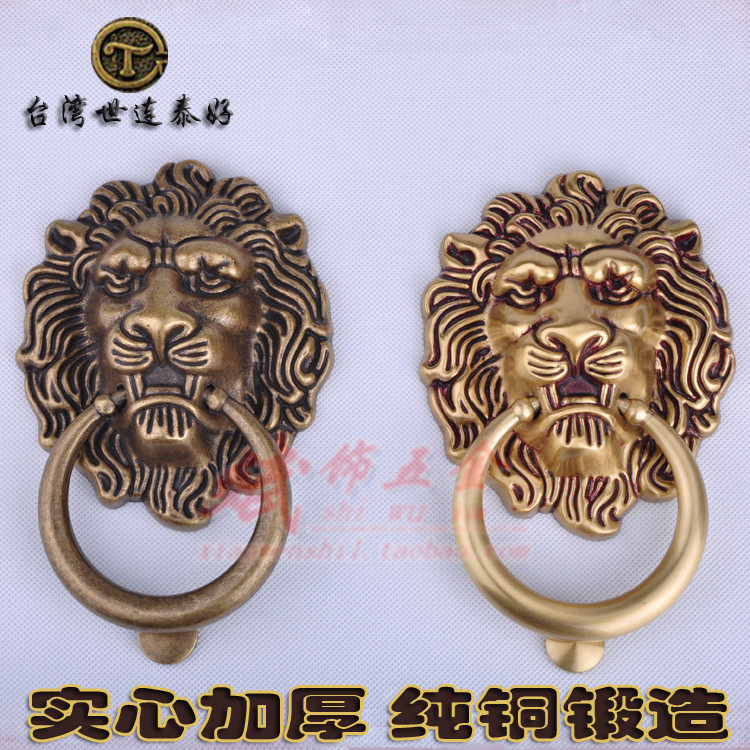 All copper animal head pull ring copper lion pull ring antique lion head door knocker large lion head door knocker pure copper lion head pull ring