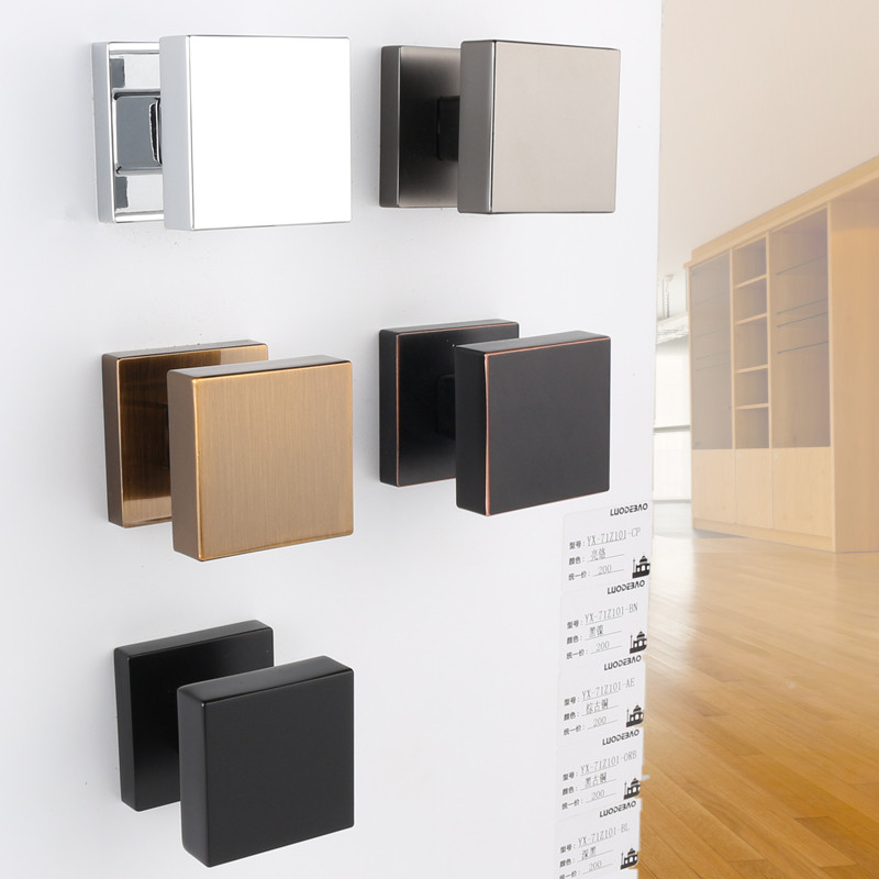 Yibili invisible door lock Dark lock background wall Single-sided solid square door handle Simple indoor spherical door lock