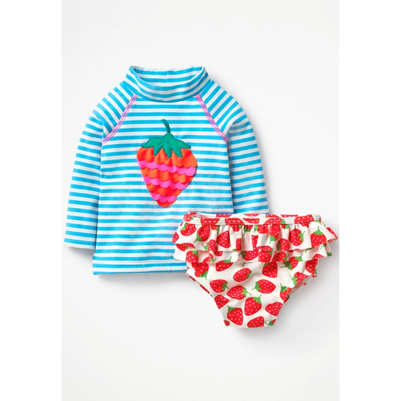 MiniBoden UK Direct Children Mặc Trẻ em Kem chống nắng polka Dot In Surf Bộ đồ bơi bó sát