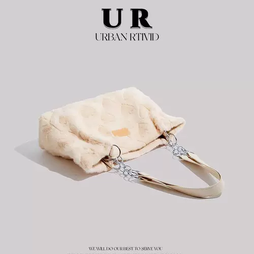 UR Light, роскошная брендовая весенне-летняя плюшевая женская сумка, новинка 2025 года, весенне-летняя ниша, оригинальная женская сумка-тоут большой вместительности
