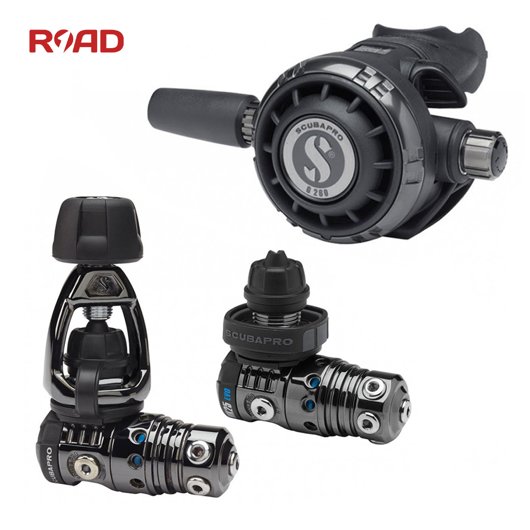 Scuapro G260 BT Professional diving with suction regulator MK25 Evo One secondary head black tech suit