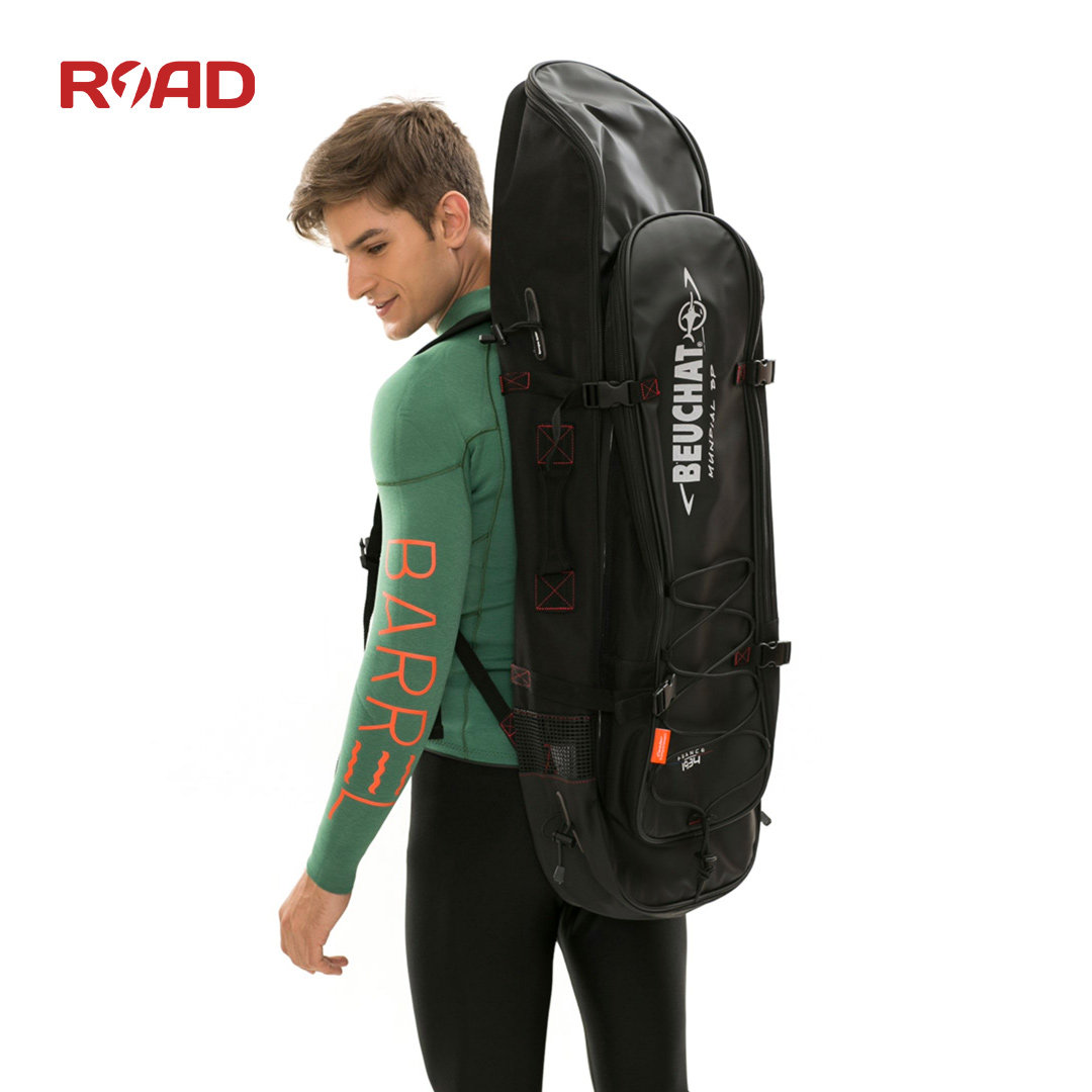 Beuchat free underfoot webbed bag long frog bag equipped carbon fiber foot webbed dry and wet separation shoulder bag fishing hunt diving