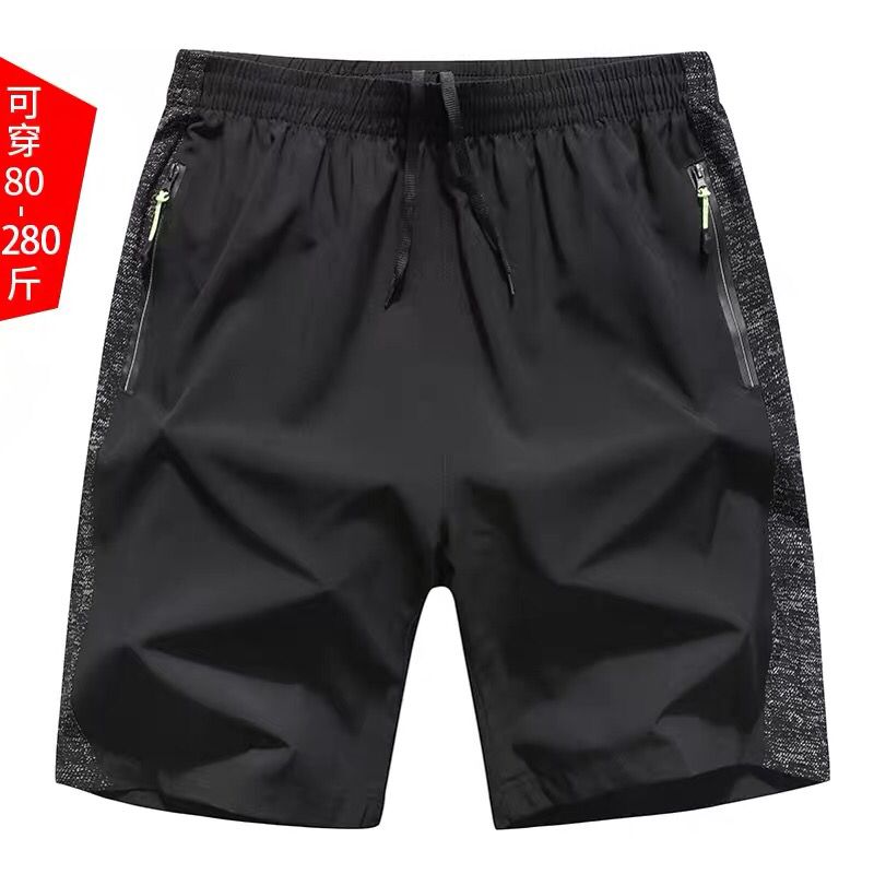 Shorts men's five-point pants trendy casual loose summer plus fat plus size quick-drying beach pants big pants fat man trendy