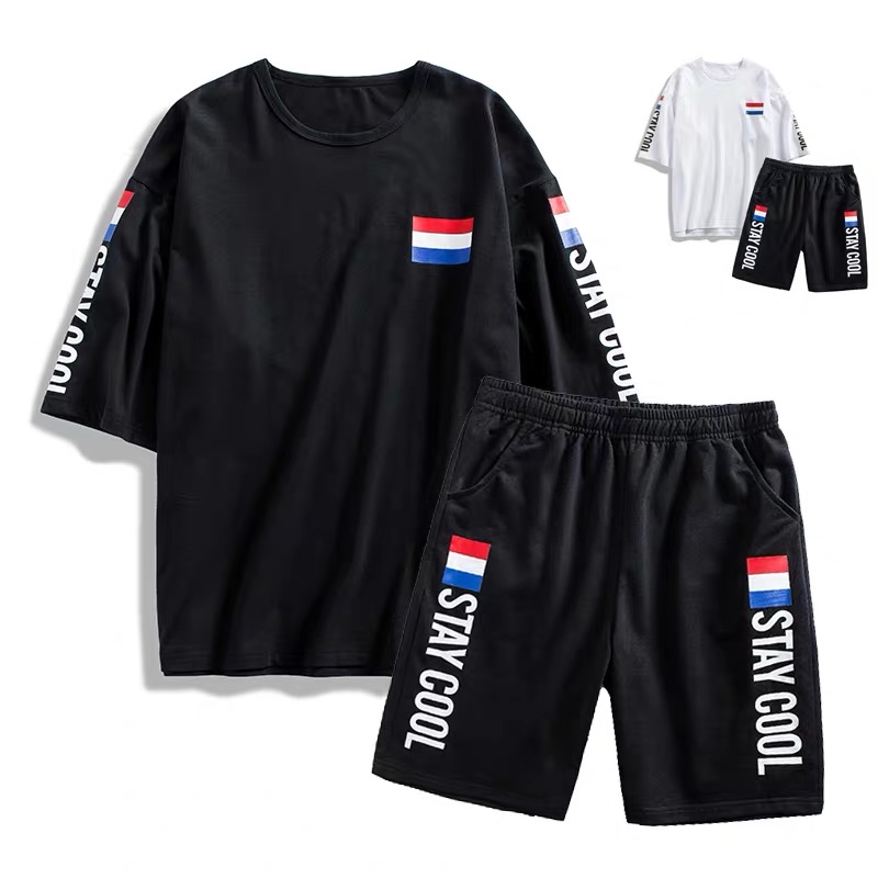 Shorts men's suit fat boy loose sports leisure summer men's five-point pants fat guy plus fat plus size trendy fat man