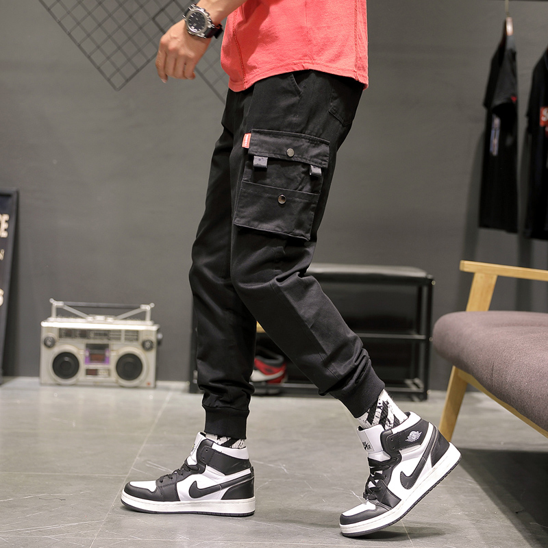 Casual pants men's fat plus size overalls pants fat loose harem pants Korean version trendy all-match spring and autumn