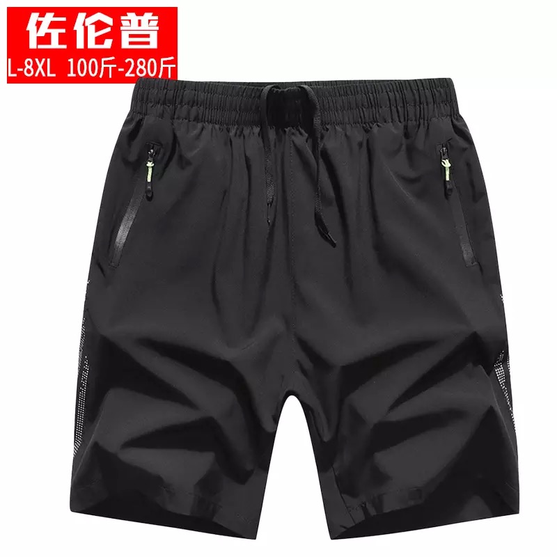Summer fat plus size casual shorts men's summer loose fitness pants fat sports five-point pants beach pants