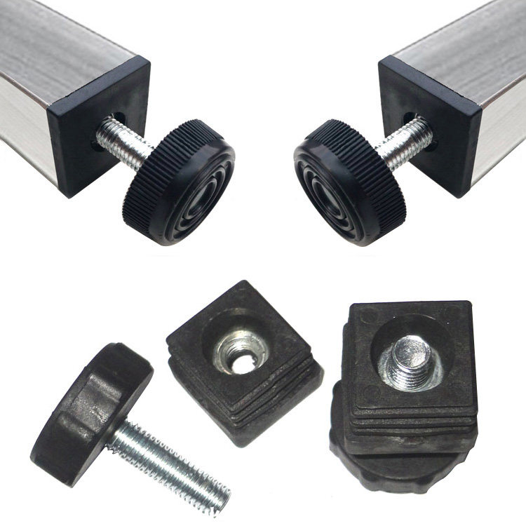 Steel pipe inner plug supporting plastic nut tube plug foot pad adjustment foot pad adjustable foot square plug round plug foot pad