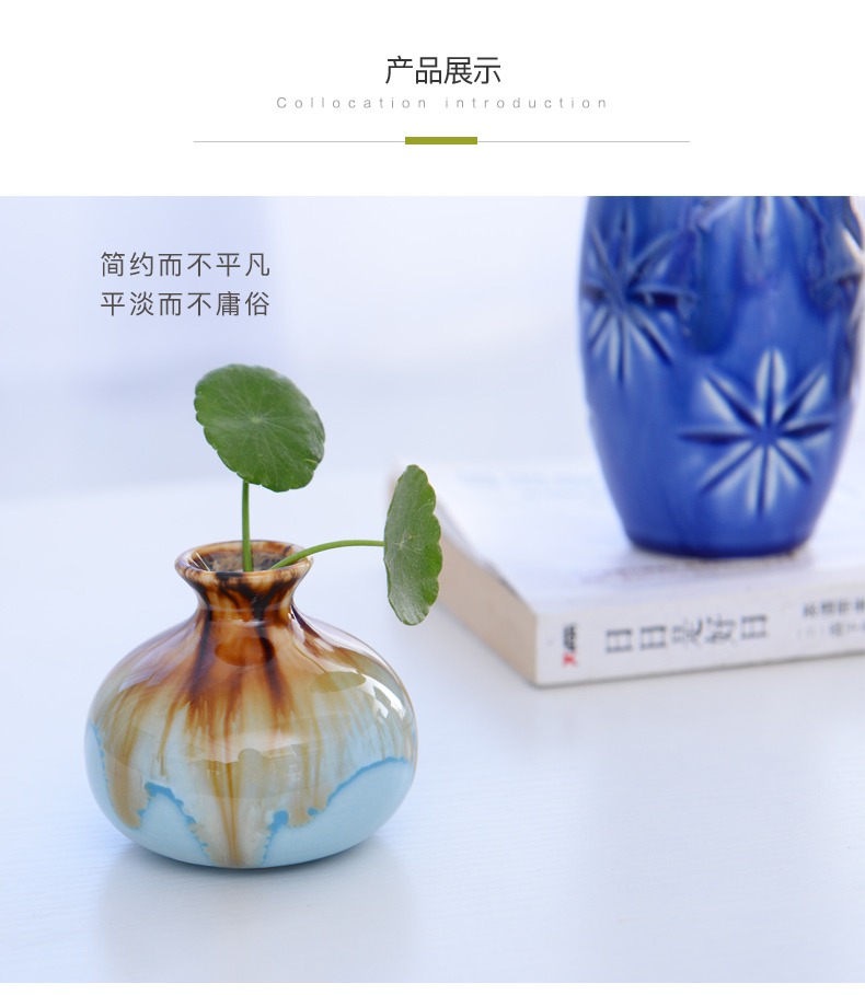 Small pure and fresh and ceramic vases, flower receptacle I and contracted fake flower, dried flower flower hydroponic flower pot home furnishing articles