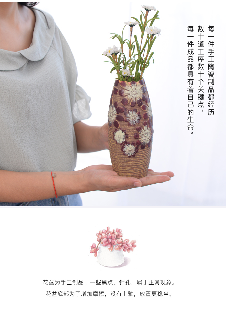 Furnishing articles of household ceramic vase flower implement transparent creative flower vase European household small sitting room fresh water bottle