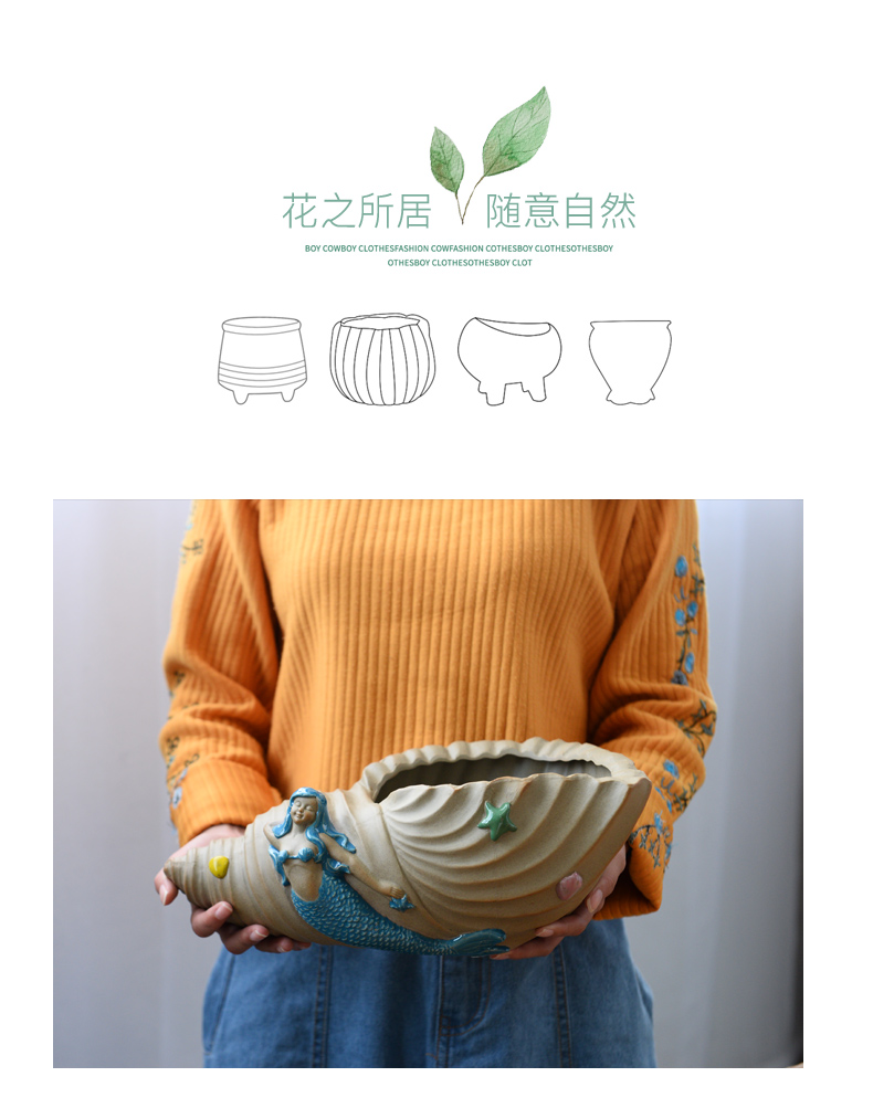 Fleshy zen flowerpot ceramic maitreya desktop furnishing articles asparagus pot potted flower implement small old running the furnishing articles flowers