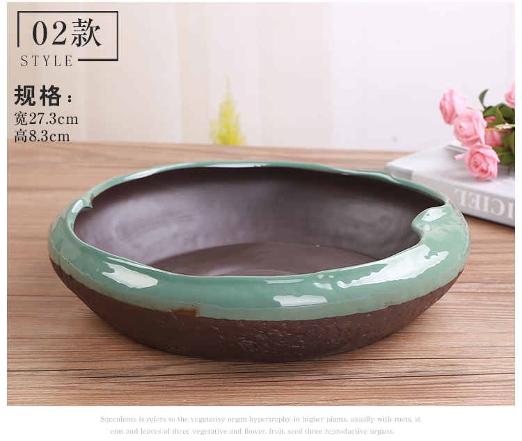 Water raise copper grass flower POTS much meat platter hydroponic bowl lotus was lucky bamboo ceramic flower pot hole, Water lily, green plant bonsai