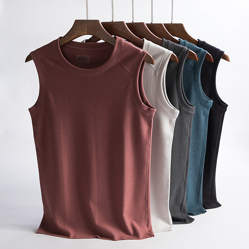 Men's double face Decede No-mark Self-heating Garsuede Thickened Warm Underwear Close-fitting Warm Vest Single Piece Blouse Winter
