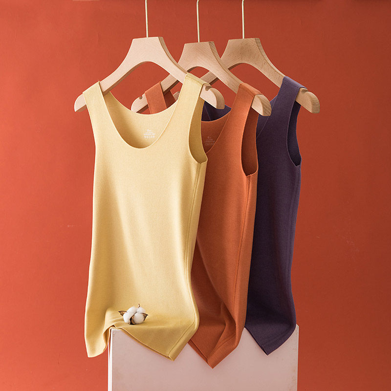 German velvet thermal vest ladies seamless self-heating underwear plus velvet thickening sling bottoming top tight autumn and winter