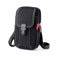 Черная вертикальная сумка со вставной пряжкой, трехслойная детская сумка размером 7–7,5 дюймов (подходит для мобильных телефонов до 19 см).