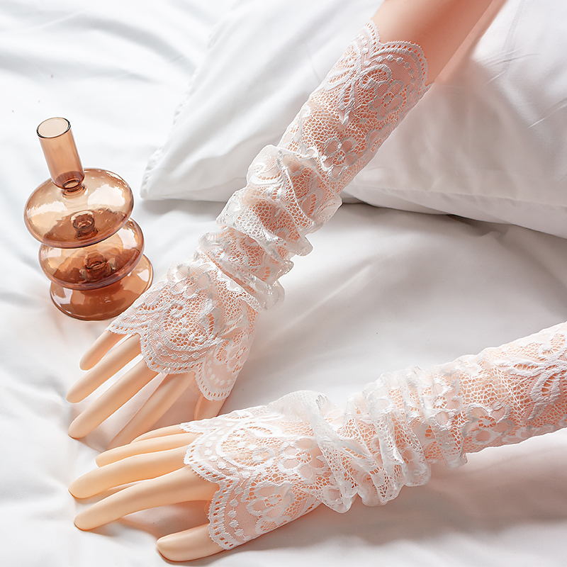 Summer Sun Protection Arm Sleeves with Lace Trim, Decorative Fake Sleeves, Sweater Patchwork Sleeves for Women, Spring and Autumn Fashion