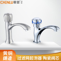304 stainless steel single cold surface basin tap for 4 minutes quick opening single water utility toilet Terra basin faucet