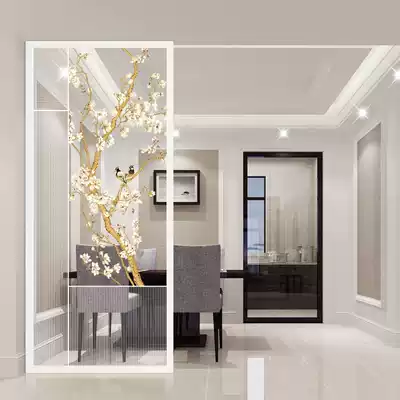 Modern European style simple glass screen partition wall living room porch decoration bedroom home light luxury small apartment