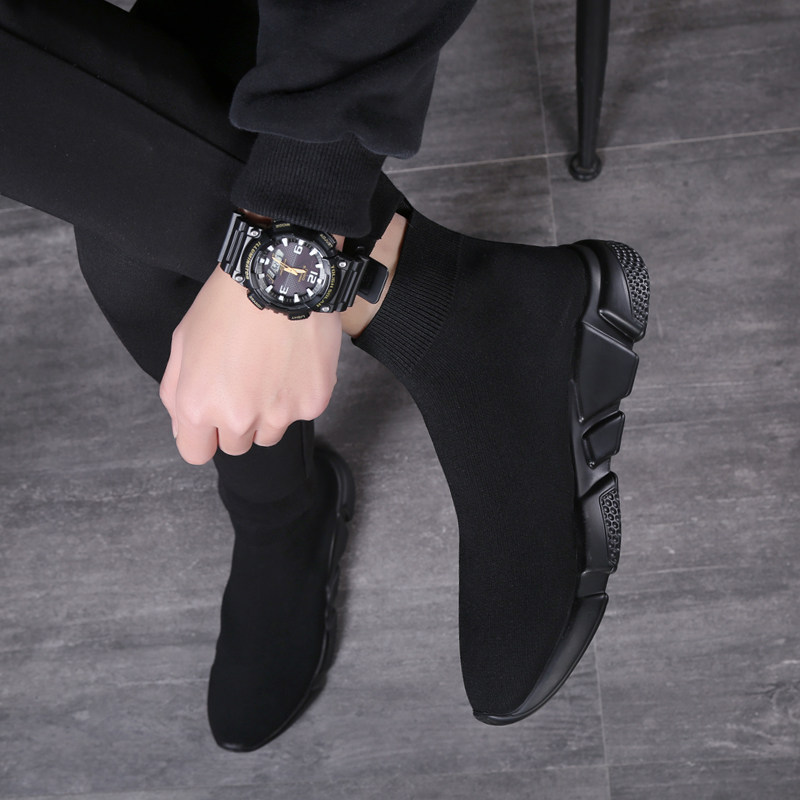 Cool Zoton Tall Socks Overshoes Men's Stretch Canvas Shoes Summer Breathable Sports Casual Shoes Men's Socks Shoes Korean Tide