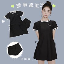 Swimwear female student conservative sports conjoined belly belly thin Korean ins Super fairy swimming class 2021 new swimsuit